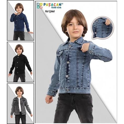 Paşacan 50500-1 Erkek Çocuk Likralı Point Kot Ceket 3-7 Yaş