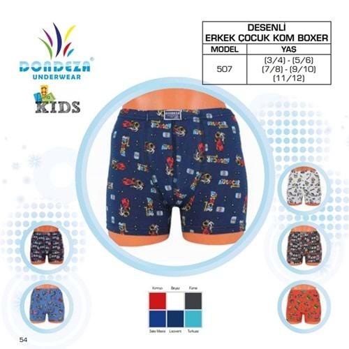 Dondeza 507 Desenli Erkek Çocuk Kom Boxer