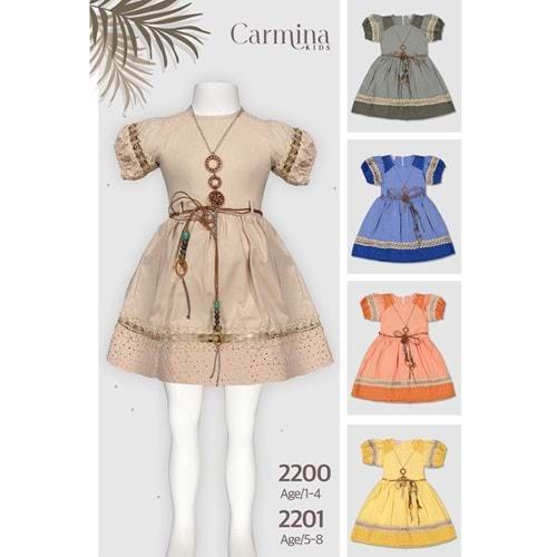 Carmina 2200 Kız Çocuk Coffee Güpür Elbise 1-4 Yaş