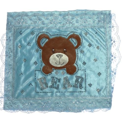 Cicilex 1131 Nohutlu Fistolu Bear Ayı Nakışlı Erkek Bebe Battaniye 0-1 Yaş