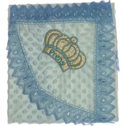 Bebiş 1127 Bebe Welsoft Nohutlu Prens Taçlı Fistolu Nakışlı Battaniye 0-1 Yaş