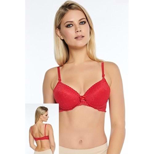 Dökmetaş 3001 Bayan Süngerli Dantelli İçi Boş Sütyen 80-95