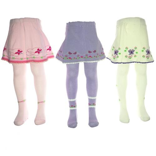 De Melatti Kız Çocuk Antibakteriyel Desenli Etekli Külotlu Çorap