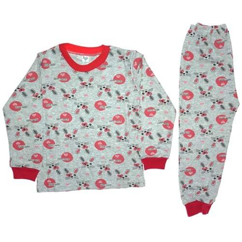 Karaca Kız Çocuk Desenli Penye Pijama Takımı 6-9 Yaş