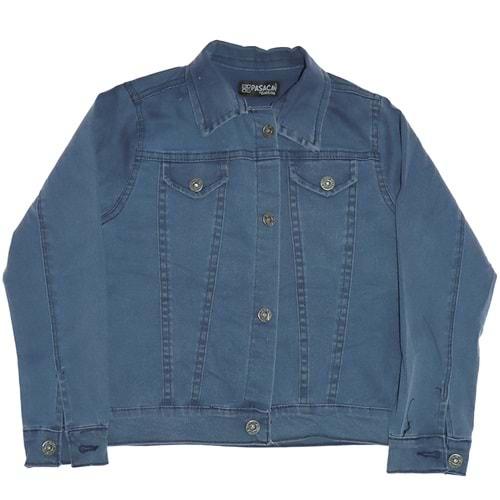 Paşacan 50780-1 Erkek Çocuk China Düğmeli Kot Ceket 3-7 Yaş