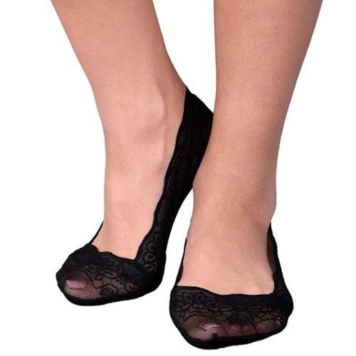 Leydi 8615 Bayan Dantelli Lazer Kesim Suba Çarık Çorap