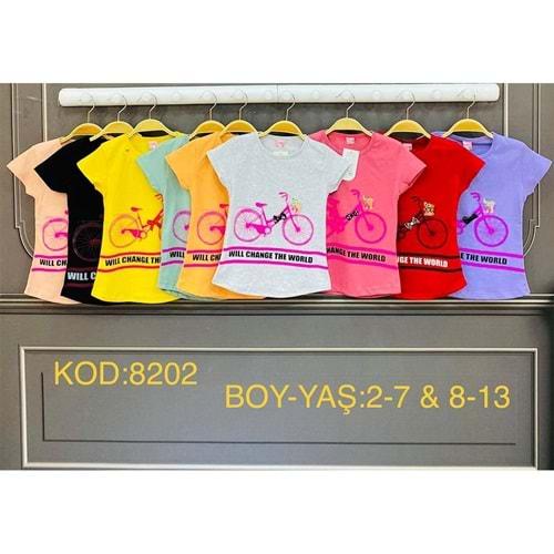 Özmiraç 8202 Kız Çocuk Will Change Baskılı Tişört 2-7 Yaş