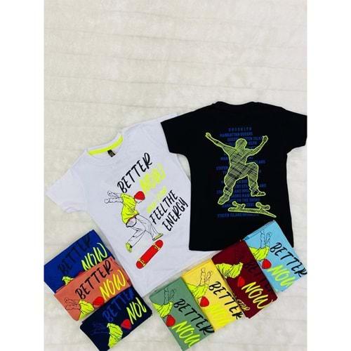 Src 0985 Erkek Çocuk Better Now Baskılı Sıfır Yaka Tişört 3-7 Yaş