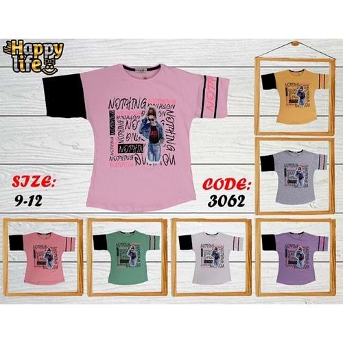 Happy Life 3062 Kız Çocuk Neon Dijital Bas.Tişört 9-12 Yaş