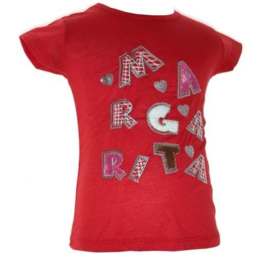 Azranur 10021 Kız Çocuk Margarita Nakışlı Tişört 3-7 Yaş
