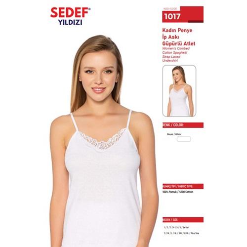 Sedef Yıldız 1017 Bayan Güpürlü İp Askılı Atlet