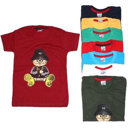 Alican 30069 Erkek Çocuk Şapkalı Ayı Baskılı Tişört 7-12 Yaş