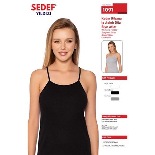 Sedef Yıldız 1091 Bayan Ribana İp Askılı Düz Atlet