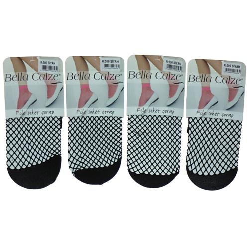 Bella Calze 3007 Bayan Düz File Soket Çorap
