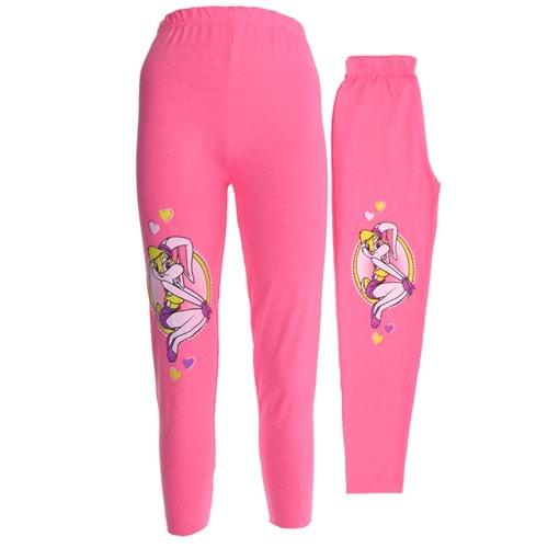 Bağcı M1033 Kız Çocuk Oturan Tavşan Baskılı Penye Tayt 2-5 Yaş