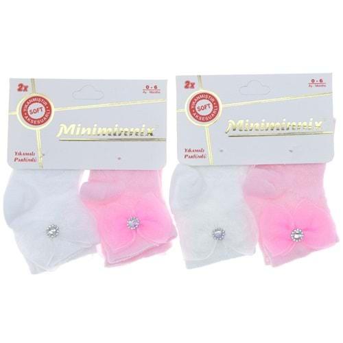 Miniminnix 1229 Kız Bebe Aksesuarlı Yıkamalı Parfümlü Soket Çorap