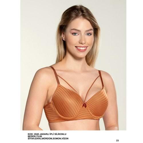 Billiza 2040 Bayan Çapraz Askılı Desteksiz Jakarlı Sütyen 80-95