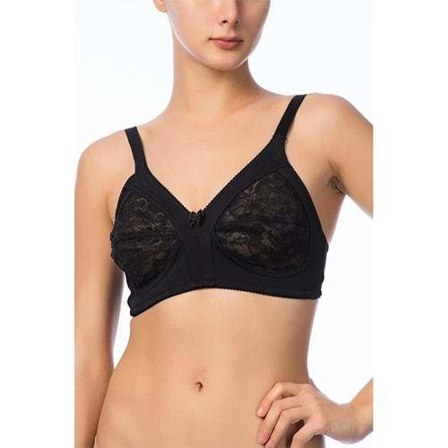 Nbb 352 Bayan Elastan Mikrofiber Top. Dantelli Battal Sütyen 100-110