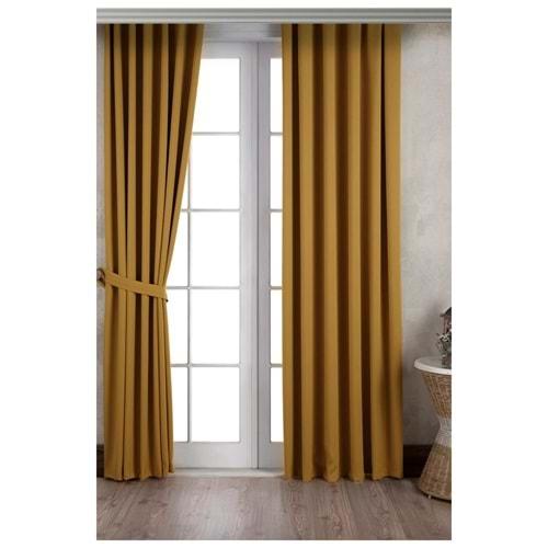 Golden Daisy Saten Güneşlik Fon Perde 150x250cm