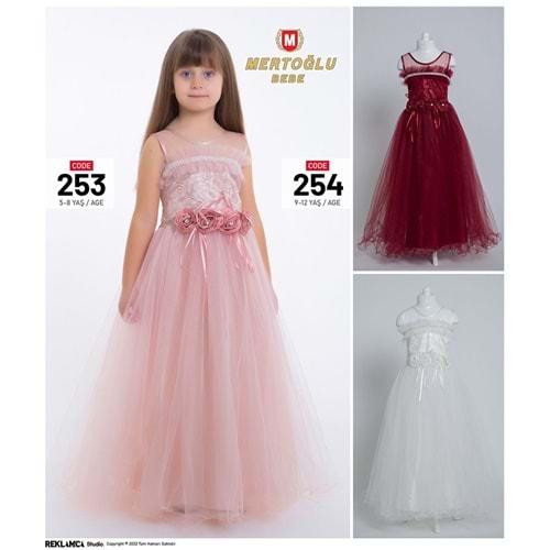 Mertoğlu 253 Kız Çocuk Tül Taşlı Abiye 5-8 Yaş