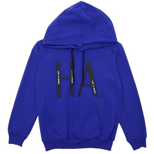 Jojo 4011 Erkek Çocuk Life Sport Baskılı Ges Kapşonlu Sweatshirt 13-16 Yaş