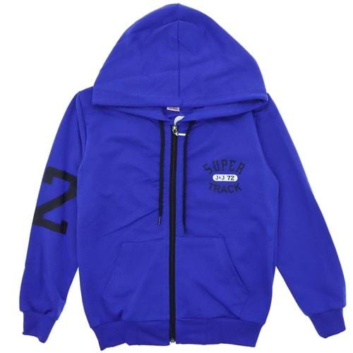 Jojo 4041 Erkek Çocuk Fermuarlı Süper B. Ges Kapşonlu Sweatshirt 13-16 Yaş