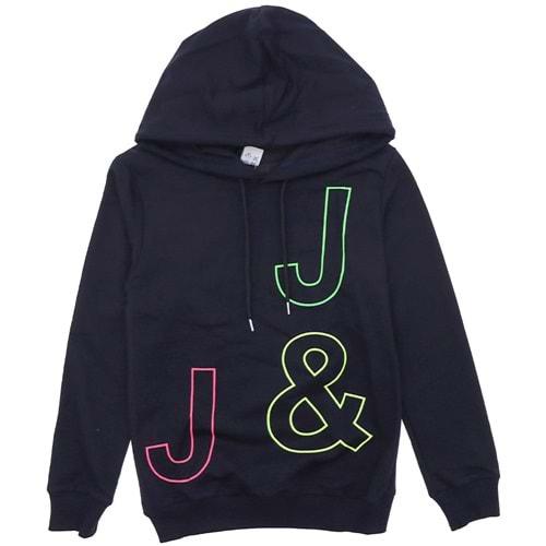 Jojo 4007 Kız Çocuk J&J Baskılı Garson Kapşonlu Sweatshirt 13-16 Yaş