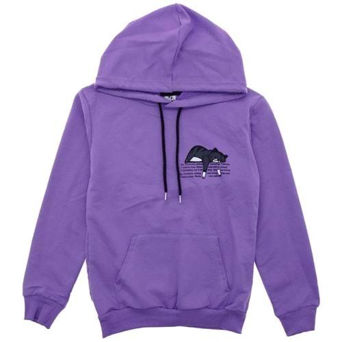 Jojo 4023 Kız Çocuk Kedi Baskılı Garson Kapşonlu Sweatshirt 9-12 Yaş