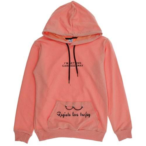Jojo 4036 Kız Çocuk Regiate Love Trofey B. Garson Kapşonlu Sweatshirt 13-16 Yaş