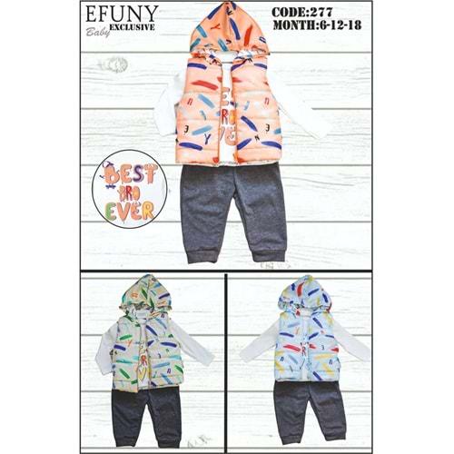 Efuny Baby 277 Erkek Harf Baskılı Takım 6-18 Ay
