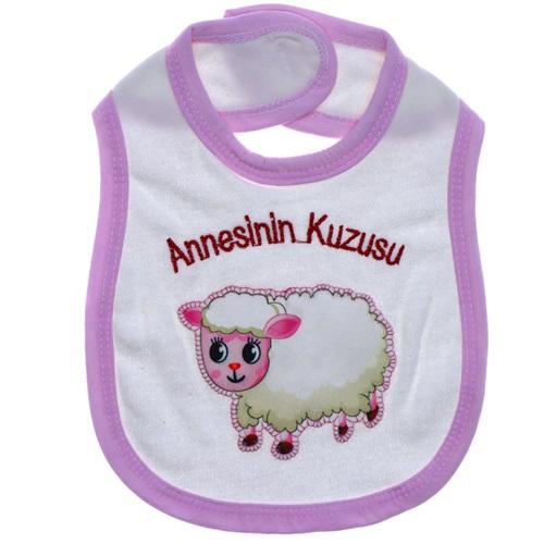 Bidilish 067 Bebe Annesinin Kuzusu Nakışlı Mama Önlüğü 0-1 Yaş