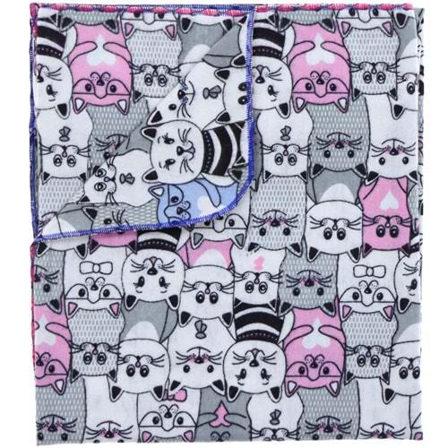 Bidilish 80 Bebe Lüks Kedi Desenli Pazen Kundak 0-1 Yaş