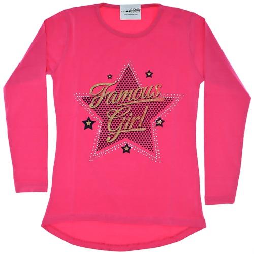 0303-Yıldız Taş Baskılı Kız Sweatshirt*5-8 Yaş