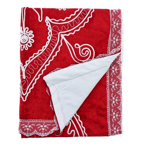 ÖFG Kadife Süzene Nakışlı Süngerli Seccade