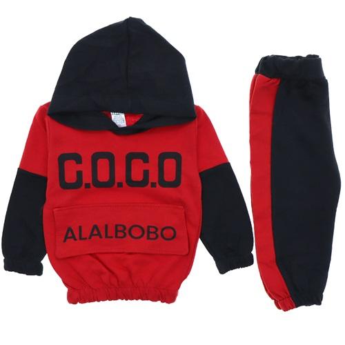 Hoppi Baby 1007 Çocuk C.O.C.O Nakışlı Kapşonlu Takım 1-3 Yaş