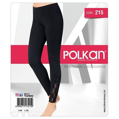 Polkan 215 Likralı Dantelli Tayt - Siyah - STANDART