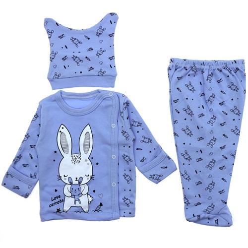 Baby Can 9234 Bebe Havuç Sever Tavşan Bas. Bereli 3 Parça Zıbın Takım 0-3 Ay