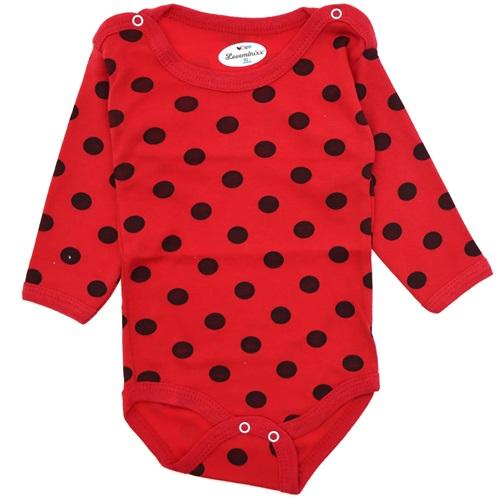 Loveminixx 1064 Çocuk Puantiyeli Uzun Kol Çıtçıtlı Badi 2-3-4 Yaş