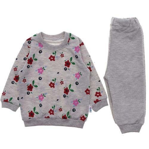 Minilay 6054 Kız Bebe Çiçek Baskılı 2 li Takım 6-18 Ay