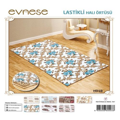 Evneşe Desenli Lastikli Halı Örtüsü 4 M2