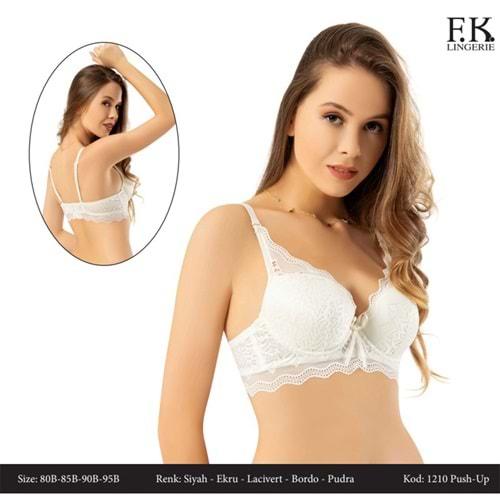 F.K 1210 Bayan B Cup Yarım Destekli Dantelli Balenli Sütyen 80-95