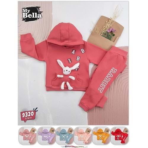 Mb 9320 Kız Çocuk Rabbit Bas.Peluş Aksesuarlı 3 İp Takım 2-5 Yaş