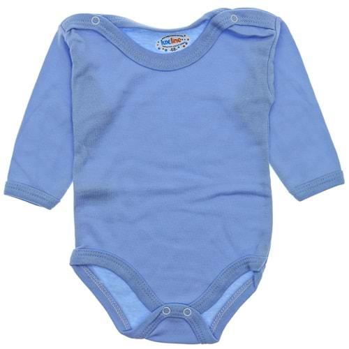 Luxeline 1497 Bebe Düz Uzun Kol Çıtçıtlı Badi 56-62-68 CM 3-9 Ay