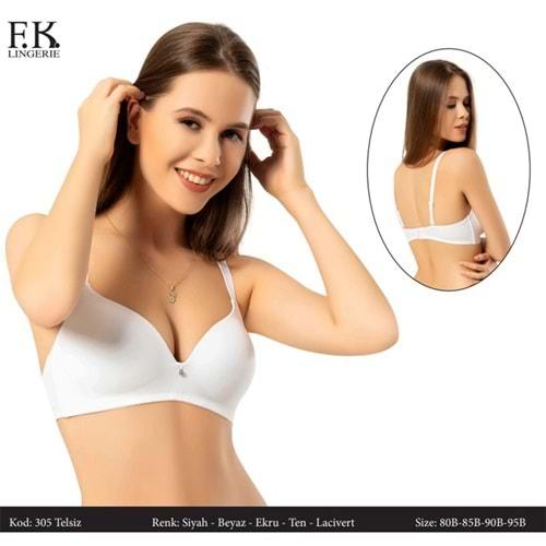 F.K 305 Bayan Düz Desteksiz Taşlı Sütyen 75-95