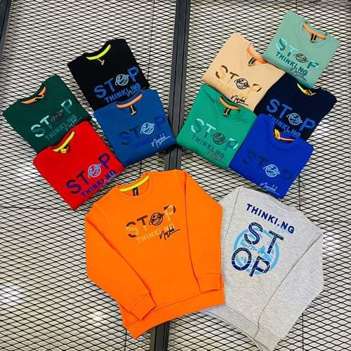 Erenbey 10028 Erkek Çocuk 3 İp Stop Thınk Baskılı Sweat 5-8 Yaş