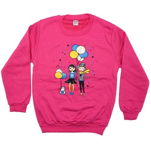 Azranur 2165 Kız Çocuk 2 İplik Şardonlu Balonlu Kız Bas Sweat 3-10 Yaş