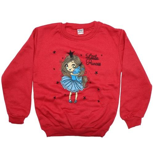 Azranur 2152 Kız Çocuk 2 İplik Şardonlu Little Princess Bas Sweat 3-10 Yaş
