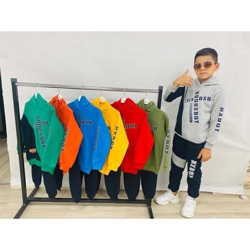 Minikçe 4008 Erkek Çocuk 3 İp Bronxboy Rock Bas Kapşonlu Takım 3-6 Yaş