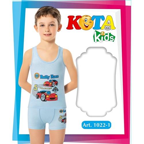 Kota Kids 1022-1 Çocuk Baskılı Atlet Şortlu Takım