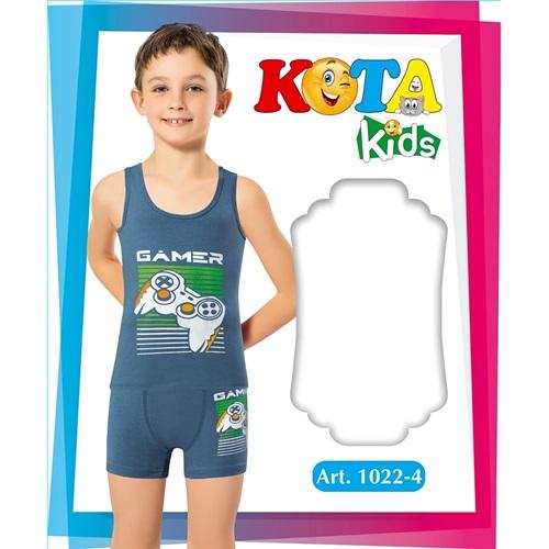 Kota Kids 1022-4 Çocuk Baskılı Atlet Şortlu Takım